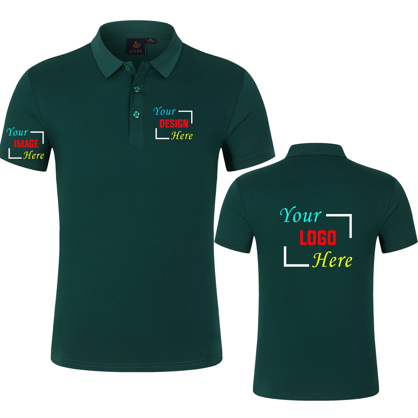 Footmax Custom Polo Shirt - Personalized Men's Short Sleeve Workshirt with Logo - footmaxldn