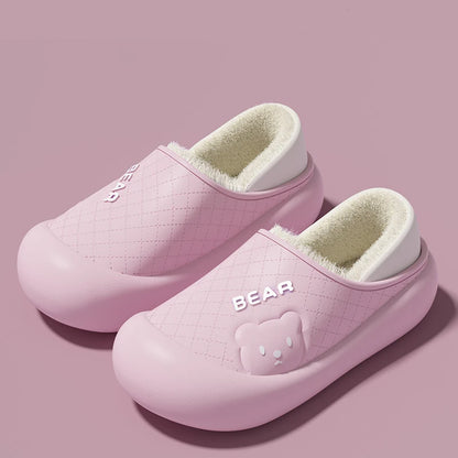 Womens Slippers Winter Waterproof Casual Cotton - FOOTMAX