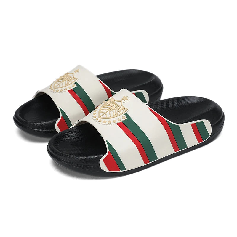 Men's Lightweight EVA Slides - Non-Slip Beach Sandals with Thick Sole - footmaxldn
