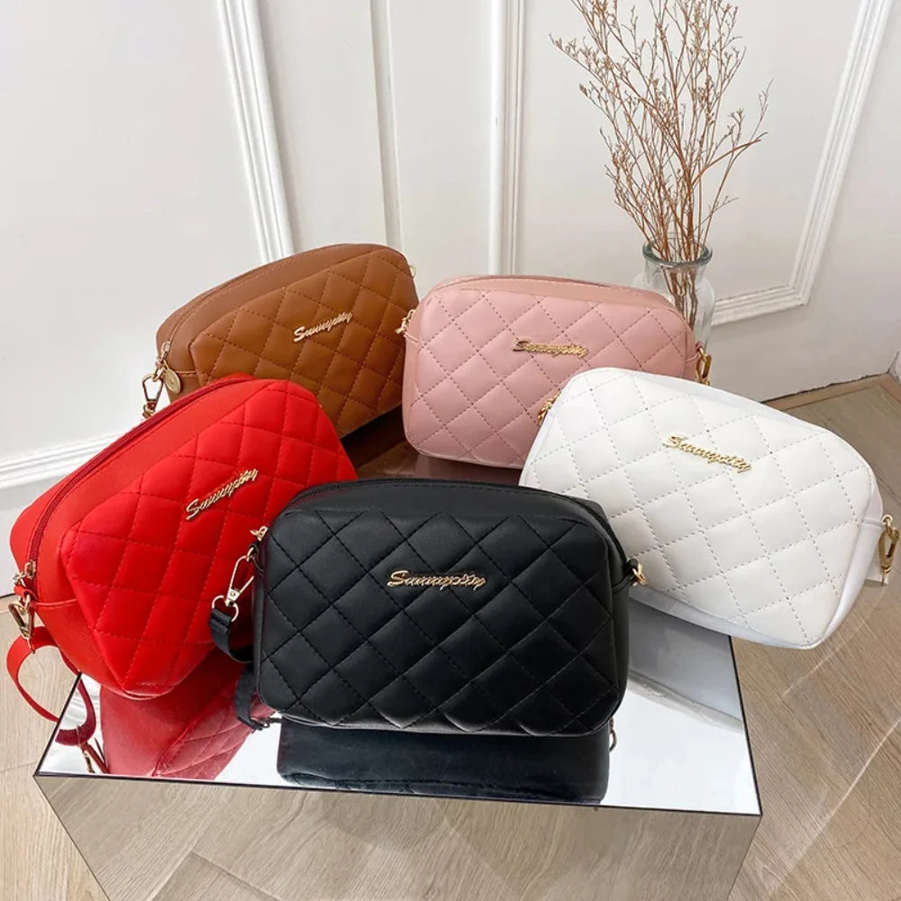 Footmaxldn Quilted Crossbody Camera Bag
