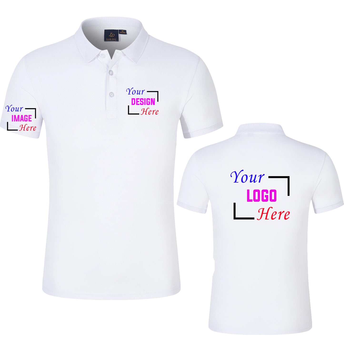 Footmax Custom Polo Shirt - Personalized Men's Short Sleeve Workshirt with Logo - footmaxldn