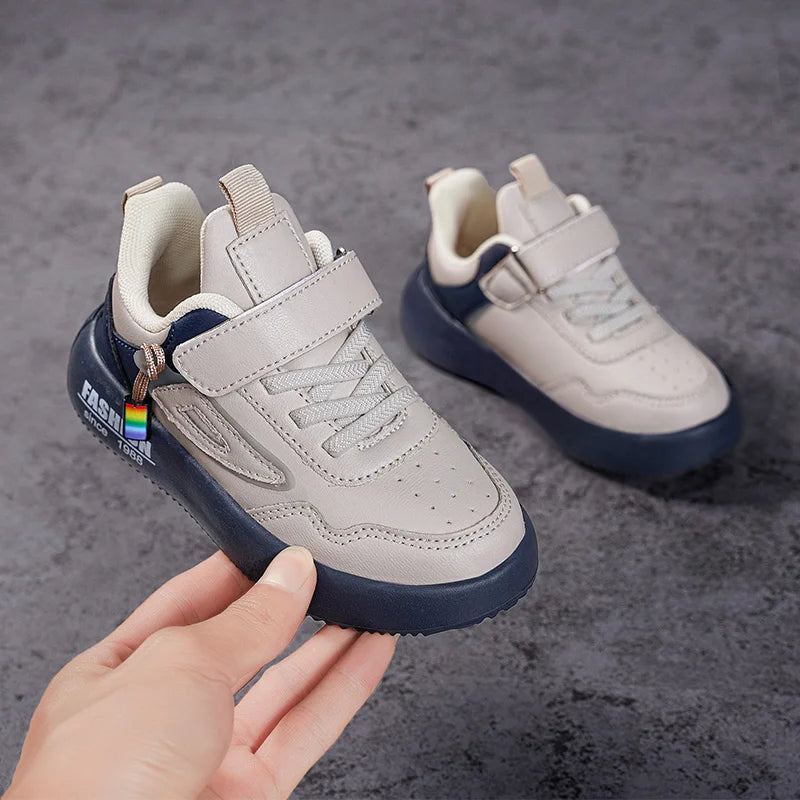 Kids' Leather Velcro Trainers | Lightweight Unisex Sneakers for Boys & Girls