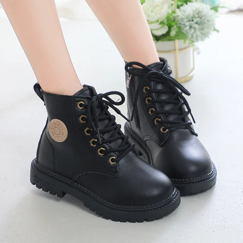 Children's Boots For Boys Girls Fashion Kids Ankle Snow Boots Rubber Outsole Autumn Winter Warm Classic For Toddlers Big Kids - footmaxldn