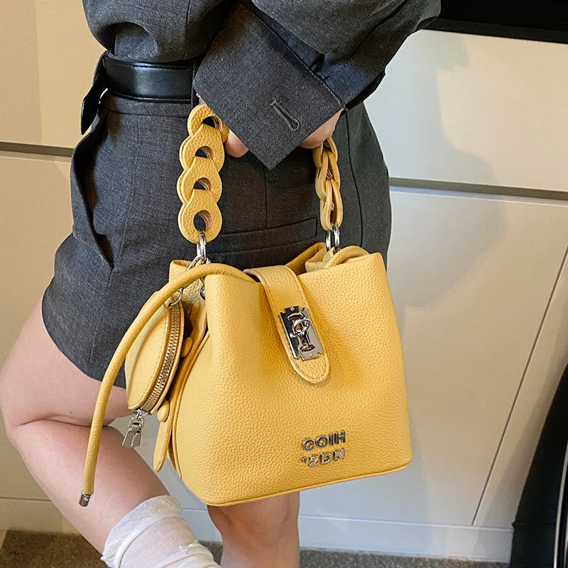 Footmax Lock Bucket Bag - Women's Crossbody Shoulder Bag 2025