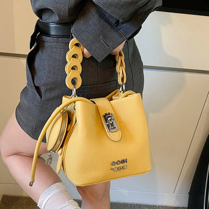 Footmax Lock Bucket Bag - Women's Crossbody Shoulder Bag 2025