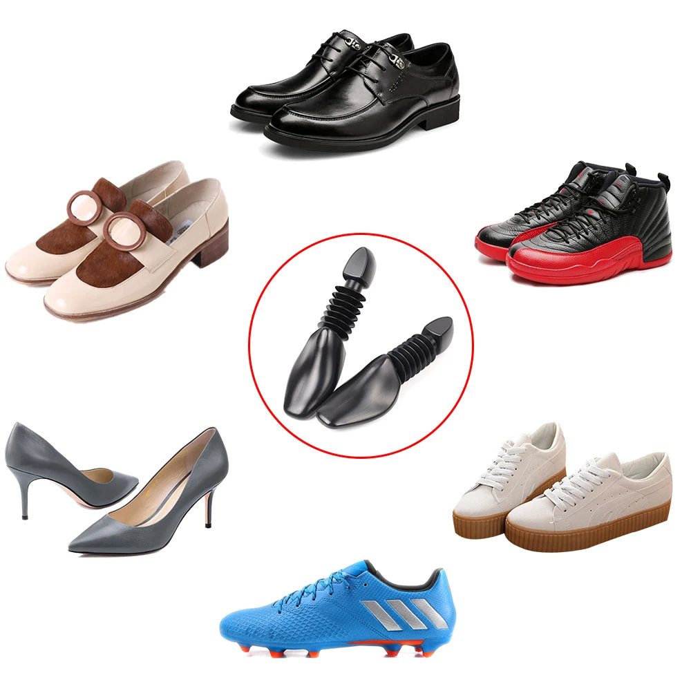 Footmax Adjustable Shoe Stretcher - 2-Pack Plastic Shoe Trees for Flats, Pumps & Boots