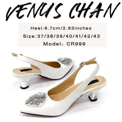 2024Sweet Party Style African Women's Shoes Bags Rhinestone Embellished Pointed Toe  Heels Square Clutch Bag