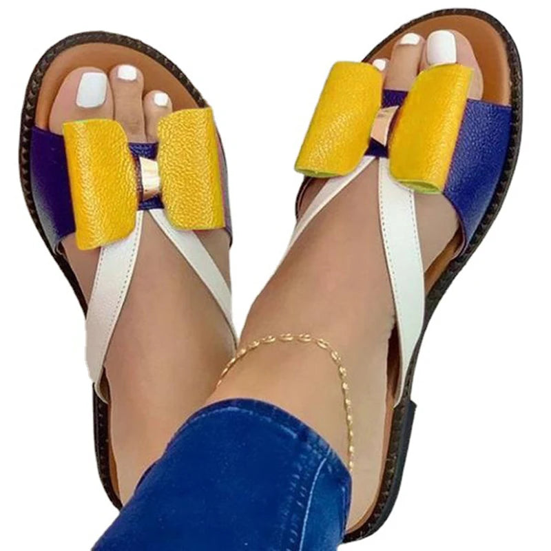 Butterfly Knot Flat Sandals – Women's Slip-On Summer Slides