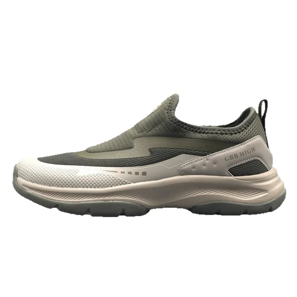 Footmax Men's Waterproof Slip-On Hiking Shoes - Lightweight & Anti-Slip