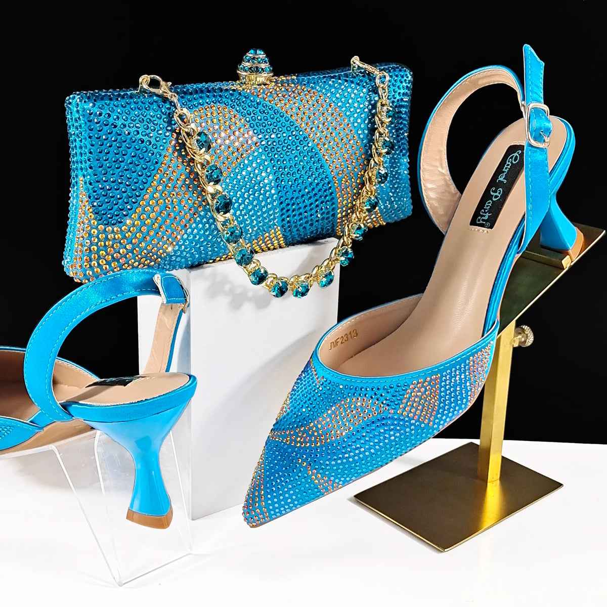 Women's Peep-Toe Wedge Shoes & Matching Bag Set | Footmaxldn