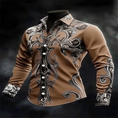 Men's Casual Long Sleeve Lapel Shirt | Footmaxldn