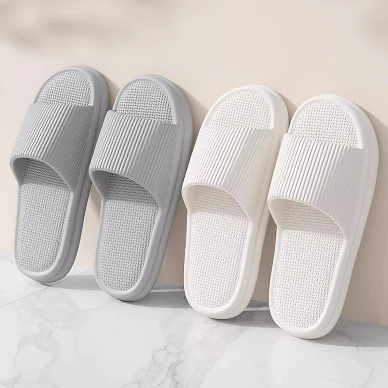 Brand Couple Home Simple Slippers EVA Soft Sole Light Slippers Bathroom Non-slip Slides Men's Outdoor Sandals Zapatillas De Casa - footmaxldn