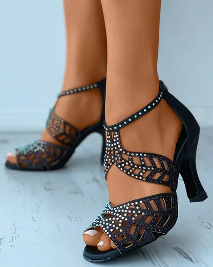 Square Heel Buckle Strap Modern Sandals High Heel Casual Female Shoes on Sale 2025 Brand Solid Cover Heel Women's Sandals - footmaxldn