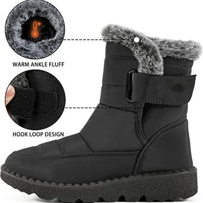 Footmax Waterproof Winter Boots Women - Faux Fur Snow Boots 2025 - footmaxldn