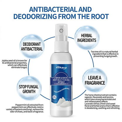 Footmax Shoe Deodorizer Spray - 60ml Antibacterial Foot Odour Eliminator & Freshener