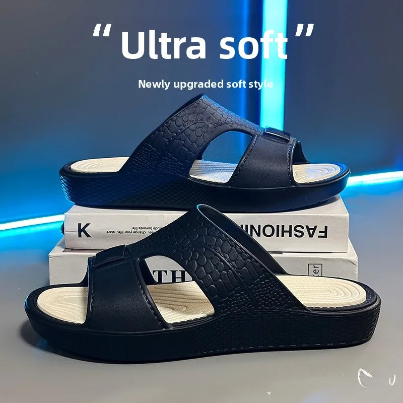Footmaxldn Men's Slip-On Summer Sandals | Anti-Slip EVA Sole
