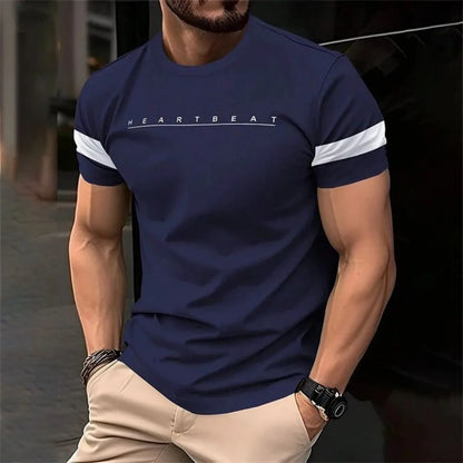 New minimalist letter striped pattern men's T-shirt fashionable summer street wear 3D printed street wear hip-hop T-shirt