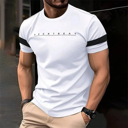 New minimalist letter striped pattern men's T-shirt fashionable summer street wear 3D printed street wear hip-hop T-shirt
