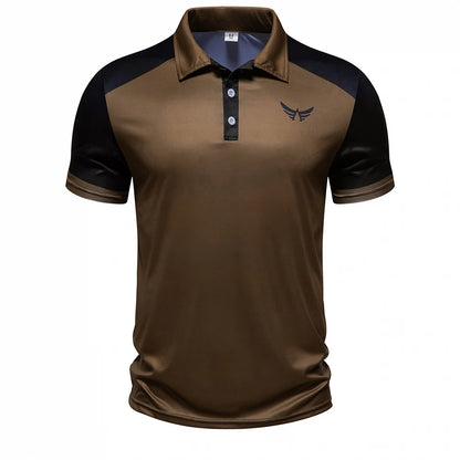 Footmax Men's Digital Print Polo Shirt - Summer Short Sleeve Collar Button Design - footmaxldn