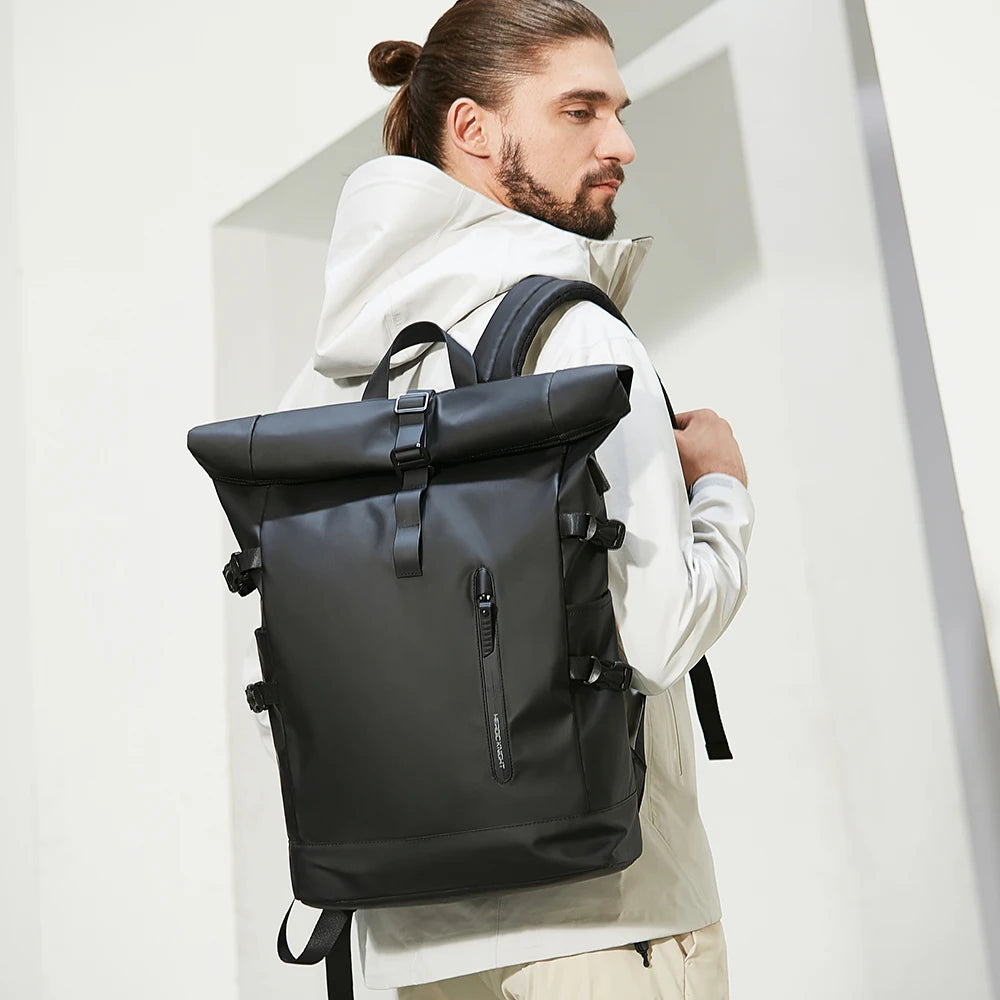 HK Expandable Travel Backpack Men Large Capacity Waterproof 15.6” Laptop Bag Hiking Rucksack Cycling Daypack Bag with USB Port - footmaxldn