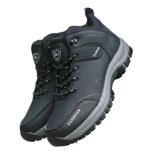 Footmax Retro Men's Hiking Boots Size 39-46 - Waterproof Anti-Slip Work Shoes