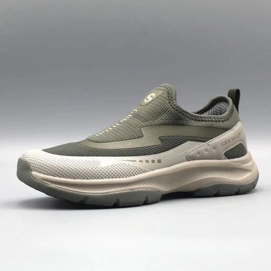 Footmax Men's Waterproof Slip-On Hiking Shoes - Lightweight & Anti-Slip