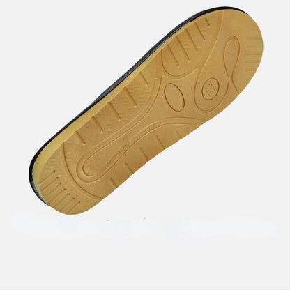 Genuine Leather Slide Sandals – Soft Insole, Non-Slip Sole | Footmaxldn