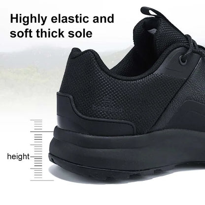 Footmax Men's Hiking Shoes - Waterproof Litchi Leather Trekking Boots