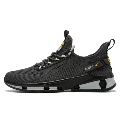 Baasploa Men Running Sneakers Leather Mesh Breathable Classic Sport Sneakers Male Comfortable Non-slip Waterproof Casual Shoes - footmaxldn