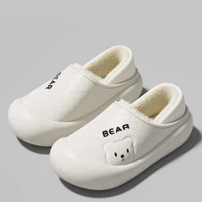 Womens Slippers Winter Waterproof Casual Cotton - FOOTMAX