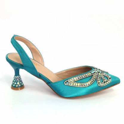 Footmax Yellow Bowknot Pointed Toe High Heel Sandals & Bag Set - Women's Elegant Shoes - footmaxldn