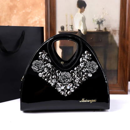 Footmax Diamond Embellished Dumpling Bag - Women's Crossbody Shoulder Handbag 2025