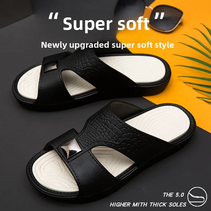 Footmaxldn Men's Slip-On Summer Sandals | Anti-Slip EVA Sole