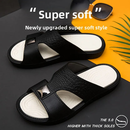 Footmaxldn Men's Slip-On Summer Sandals | Anti-Slip EVA Sole