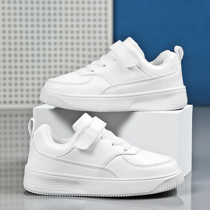 Footmaxldn Boys' Breathable Leather Sneakers – Kids' Running & Casual Shoes - footmaxldn