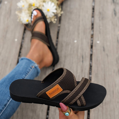 Fashionable and Versatile Sports-Style Women's Sandals, Mesh Breathable, Comfortable and Skin-Friendly, Suitable for Both Indoor and Outdoor Wear, Flat Sandals - footmaxldn