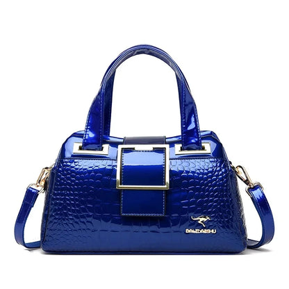 Footmax Crocodile Pattern Handbag - Large Capacity Women's Crossbody Shoulder Bag