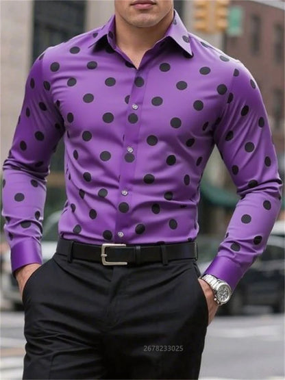 Men’s Spotted Long-Sleeve Shirt | Footmaxldn