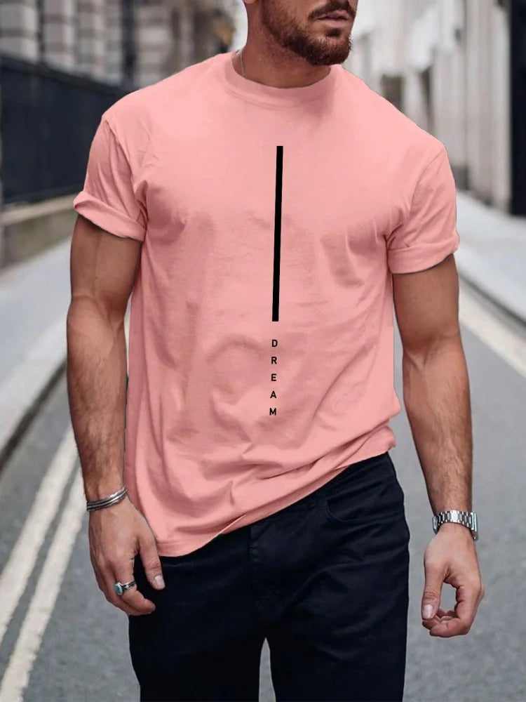 Footmax Men's Oversized Letter Print T-Shirt - Casual Summer Sports Tee - footmaxldn