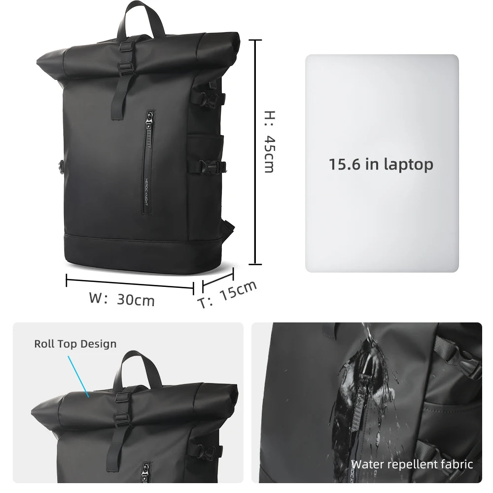HK Expandable Travel Backpack Men Large Capacity Waterproof 15.6” Laptop Bag Hiking Rucksack Cycling Daypack Bag with USB Port - footmaxldn
