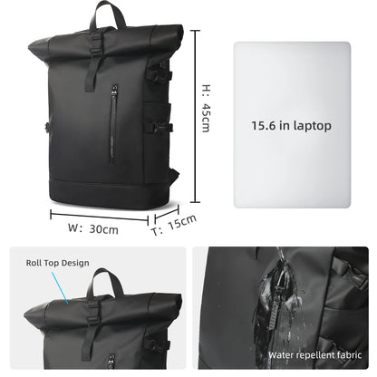 HK Expandable Travel Backpack Men Large Capacity Waterproof 15.6” Laptop Bag Hiking Rucksack Cycling Daypack Bag with USB Port - footmaxldn