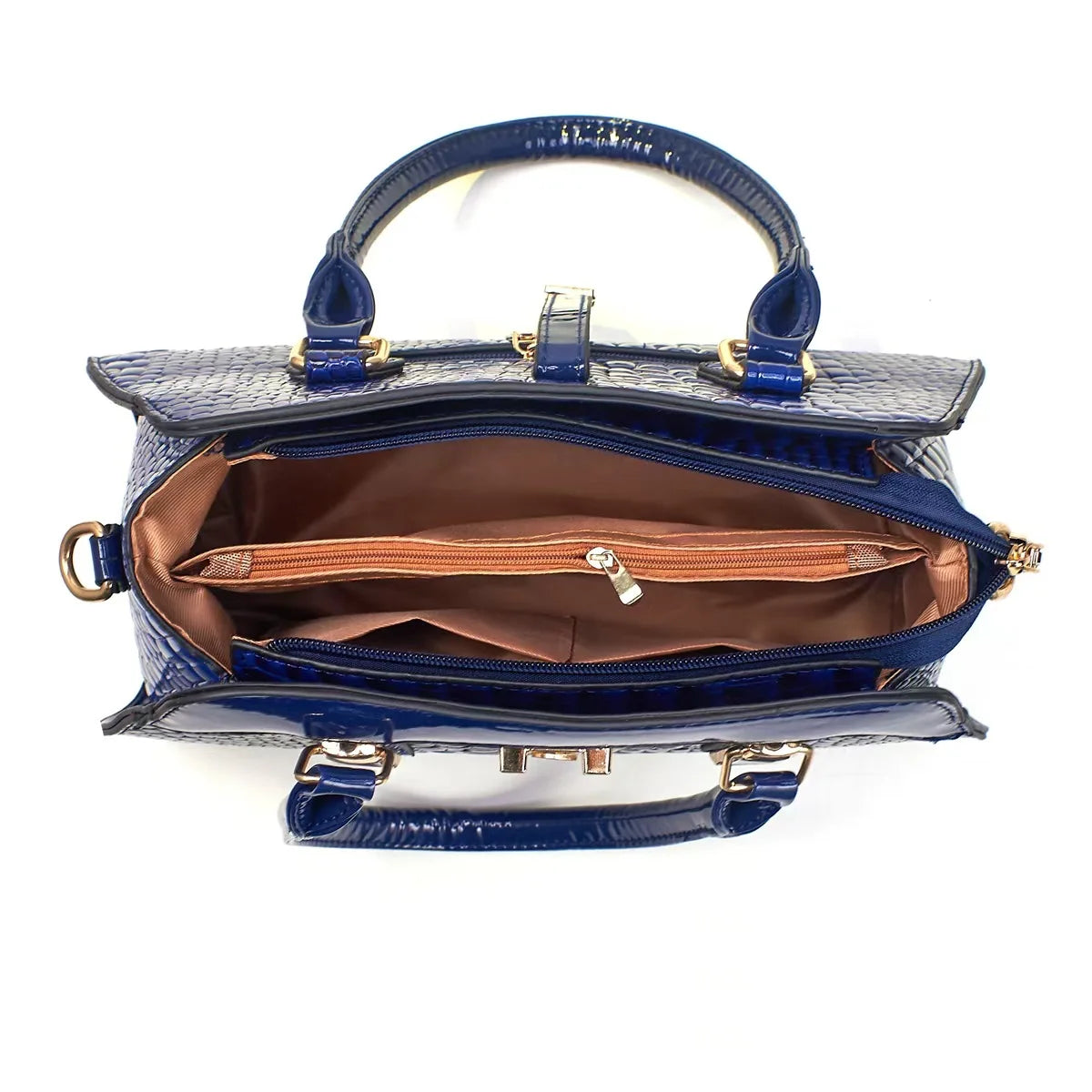 Luxury Brand Crocodile Handbag Women Tote Bag Bright Leather Women Purse Shoulder Bag Female Top-handle Bags Commuting Shopping - footmaxldn