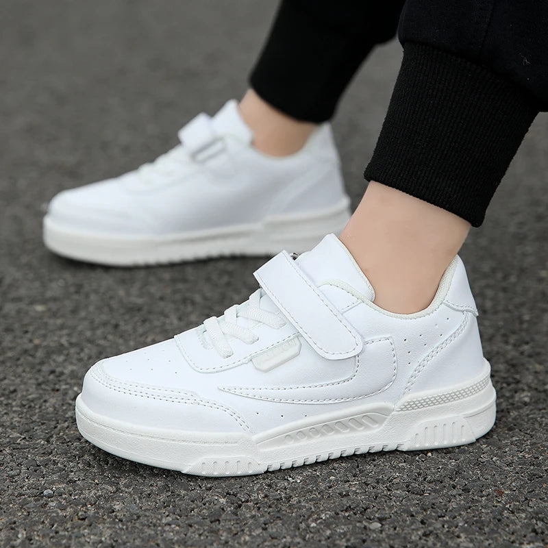 Boys' Low-Top Skate Sneakers with Hook & Loop Strap