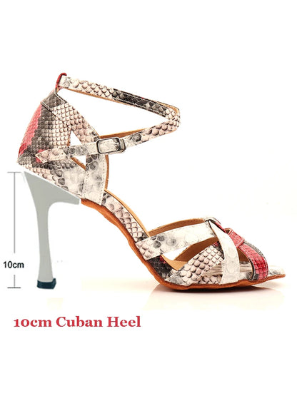 Women's Snake-Print Latin Dance Shoes | Footmaxldn
