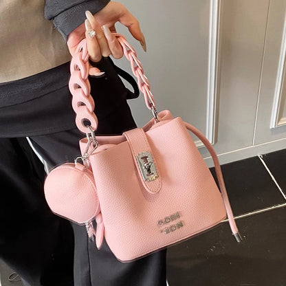 Footmax Lock Bucket Bag - Women's Crossbody Shoulder Bag 2025