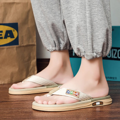 The 2025 new flip-flops for men are suitable for summer outdoor wear. They are anti-slip beach soft-soled flip-flops for men, wh - footmaxldn