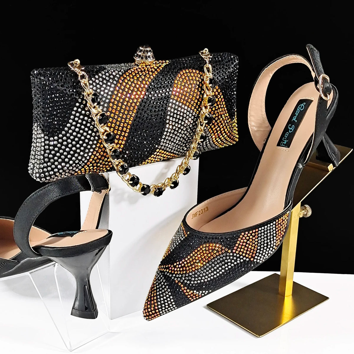 Women's Peep-Toe Wedge Shoes & Matching Bag Set | Footmaxldn