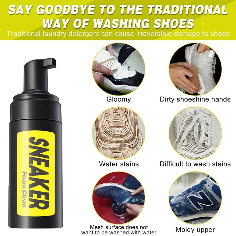 Footmax Sneaker Cleaner - 150ml Multi-Material Foam for Leather, Suede & Canvas Shoes