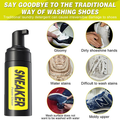 Footmax Sneaker Cleaner - 150ml Multi-Material Foam for Leather, Suede & Canvas Shoes