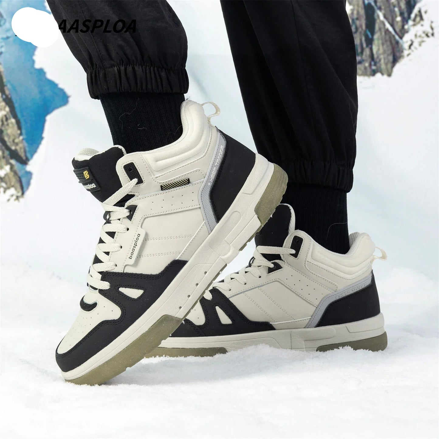 Footmaxldn Men's Winter High-Top Sneakers | Plush Warm Cotton Casual Shoes - footmaxldn